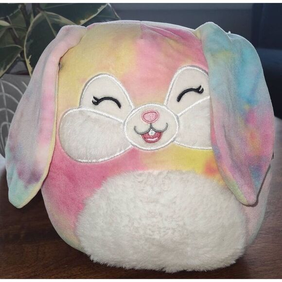 Candy Squishmallows Tie-Dye Bunny Rabbit Fuzzy Cheeks & Belly 8" Plush 2022 - Picture 1 of 10